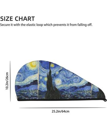 Hair Towel Wrap for Quick Drying | Button Towel Turban - The Starry Night Design - Buy Online on GoSupps.com