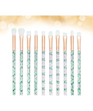 Housoutil 10pcs Green Supplies Hair Handle Beauty Eye Plastic Care Eyeshadow Cosmetic Makeup - Buy Online on GoSupps.com