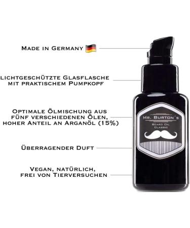 Mr. Burtons Classic Beard Care Set for Men - Premium Beard Oil Shampoo Brush Shears & Comb - Made in Germany - Buy Online on GoSupps.com