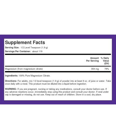8 oz Magnesium Citrate Powder Supplement | Vegetarian Non-GMO Gluten Free | Piping Rock - Buy Online on GoSupps.com