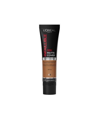 L'Oreal Paris Cover Liquid Foundation With 4% Niacinamide Long Lasting Natural Finish Available in 20 Shades SPF 25 Infallible 32H Matte Cover Shade 335 30ml