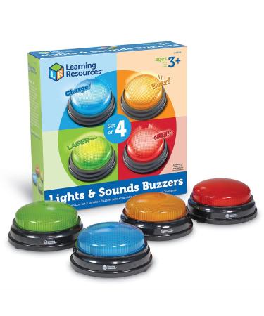 Learning resources lights and noises Summer (4 pieces) buzzer with sound answer buzzer for team games games and fun for school and at home from 3 years of 4 no batteries include - Buy Online on GoSupps.com