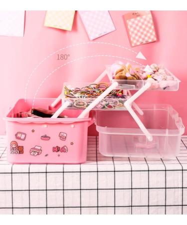 LANPEW Kids Hair Accessories Storage Box Girls Head Box Baby Hairpin Elastic Band Headpiece Hair Clip and Cute Jewelry Box (rose) - Buy Online on GoSupps.com