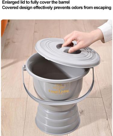 NEDLON Chamber Pot Bedpan Urinal with Toilet Seat Urine Pots Bucket with Lid Handle Portable Potty for Women Men Elderly (Color : Black Size : 27.5cm) 27.5cm Black - Buy Online on GoSupps.com