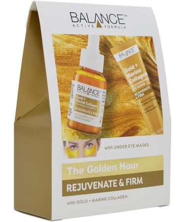 Balance Active Formula The Golden Hour Set (Gold + Marine Collagen Serum Under Eye Masks & eye serum) - Soften fine lines & wrinkles. Create a radiant glow. - Buy Online on GoSupps.com