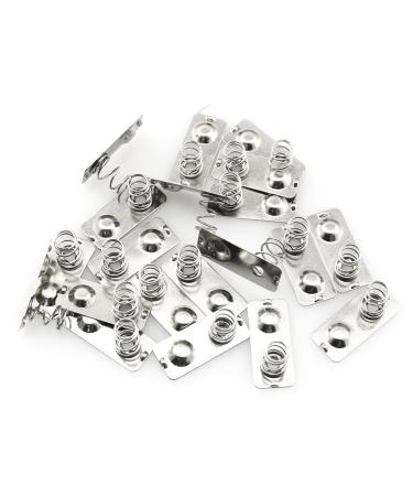 20PCS 21 x 9mm Metal AAA Batteries Spring Contact Plate Terminal Silver Battery Battery Negative to Positive Conversion Spring Contact Nickeling Plate