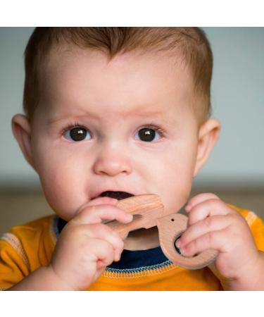 Youngrich 6-Piece Baby Wooden Teether Set | Handmade DIY Pendant Kit for Toddlers - Perfect Gifts: Hedgehog Elephant Bird Dolphin Goldfish - Buy Online on GoSupps.com