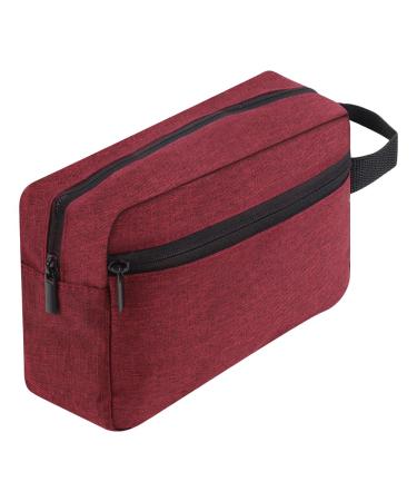 Toiletry Bag for Men Portable Travel Wash Bag Waterproof Shaving Bag Toiletries Accessories Cosmetic Bag Make Up Bag Gym Shower Bathroom Makeup Bag with Handle (Red) 1pc Red