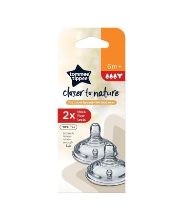 Tommee Tippee Closer to Nature Thick Flow Pacifiers - 2 Pack | International Shipping Available - Buy Online on GoSupps.com