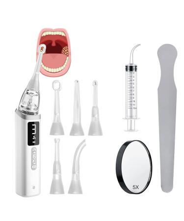 Rechargeable Tonsil Stone Remover Electric Remover Oral Cleansing Tongue Depressor with Syringe 5X Magnifying Glass