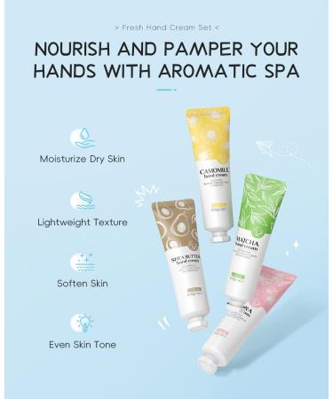 4 Pack Hand Cream Moisturizer Travel Skin Care Kit Mini Moisturizing Hand Lotion Skin Care Gift Set for Women Avocado Chrysanthemum Lavender - Buy Online on GoSupps.com
