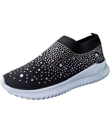 Shop Women's Slip-On Running & Walking Shoes - Soft Sole Fitness Sneakers | Lightweight Lace-Up Hiking & Leisure Shoes in Black & White - EU Size 41 - Buy Online on GoSupps.com