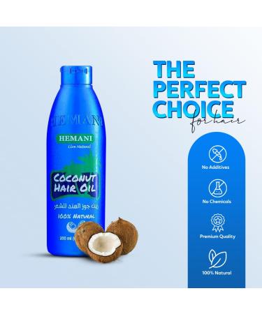Hemani Coconut Oil 500mL | 100% Pure & Natural | Cold Pressed | Ideal for Cooking Hair & Skin Care | Premium Quality Aceite de Coco - Buy Online on GoSupps.com