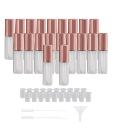 RDEXP Mini Lip Gloss Refillable Empty 1.2ml 20pcs Rose Gold