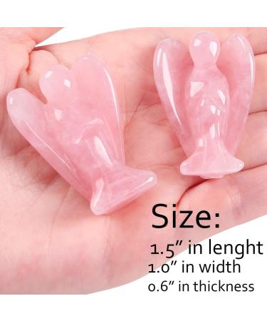 Buy Xiannvxi 38mm Rose Quartz Guardian Angel Figure - Healing Crystal Gemstone Statue for Reiki & Gift - Buy Online on GoSupps.com