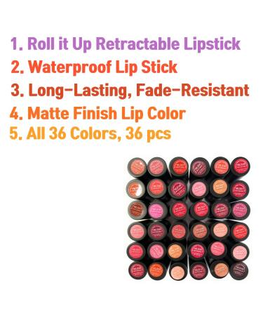 Nabi Matte Lipstick Set - 36 Colors for Women | Long-Lasting Matte Finish Lip Color - Buy Online on GoSupps.com