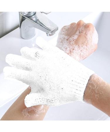 Healifty Exfoliating Gloves - Soft Bath Towel Five Finger Exfoliation Set (White) - 8 Pack | Premium Skincare Essentials for Smooth Skin - Buy Online on GoSupps.com