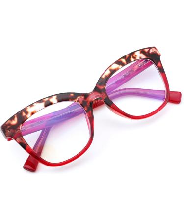 FEISEDY Retro Square Reading Glasses for Women - Anti-Glare Blue Light Blocking Eyestrain Relief Red Leopard 3.0x Magnification - Buy Online on GoSupps.com