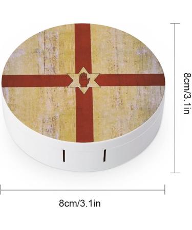 Northern Ireland Flag Round Case For Contact Lens Kit Storage Box with Mirror Printed - Buy Online on GoSupps.com