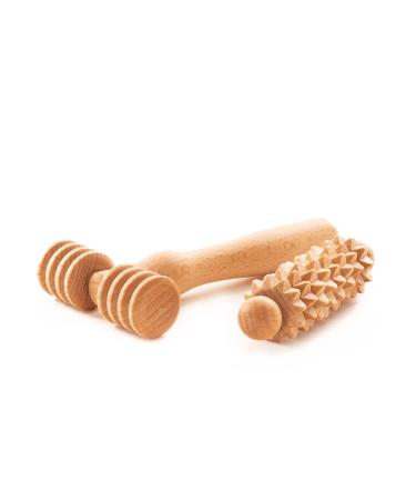 tuuli face massage face neck neck shoulder facial massage massage device head massage roller scooter with handle maderotherapy dermar roller set made of wood - 1