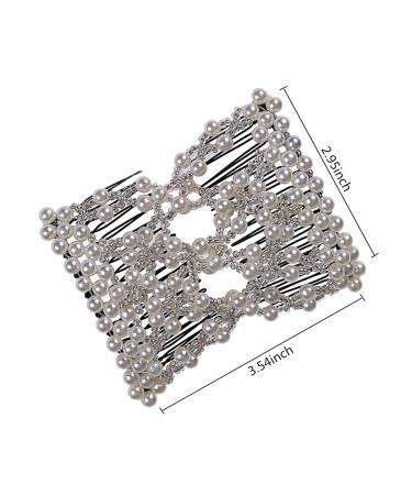 FXBLING Beads Hair Combs Double Clips - White Hair Accessory for Women and Girls - 9 x 7.5 cm - Buy Online on GoSupps.com
