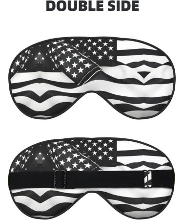 Black and White American Flag Eye Mask - Double-Sided Soft & Light Blocking for Better Sleep | International Shipping - Buy Online on GoSupps.com