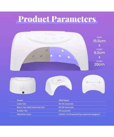 Beetles UV LED Nail Lamp 48W - Professional Nail Art Gel Set for Salon & Home Use | Powerful UV Nail Light for Gel Polish Curing | Base, Top Coat & Extension Gel Included - Buy Online on GoSupps.com