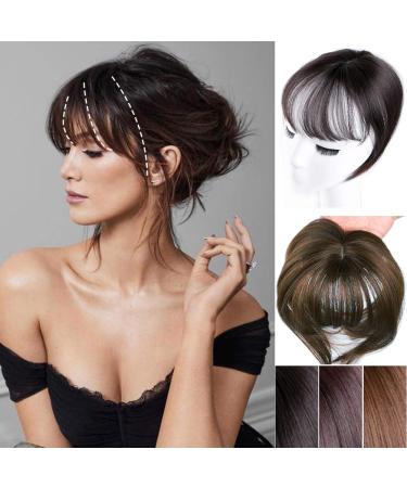 Buy Mini Clip-In Hairpiece with Straight Bangs - Black/Brown | Instant Hair Transformation - Buy Online on GoSupps.com