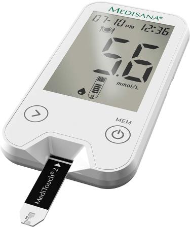 Medisana Meditouch 2 Blood Sugar Measuring Device - Starter Set with Test Strips for Diabetics | Quick Blood Sugar Control | International Shipping - Buy Online on GoSupps.com