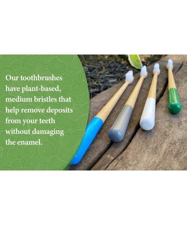 Dental Lace Bamboo Toothbrush Set - 4 Pack of Soft Castor Oil Bristle Brushes - Buy Online on GoSupps.com