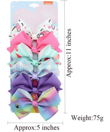 Kalolary 12Pcs Unicorn Hair Bows Clips for Girls - Grosgrain Ribbon Barrettes for Toddler - Birthday & Holiday Hair Accessories - Buy Online on GoSupps.com