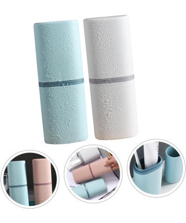 Frcolor 2-Piece Toothbrush Container Set - Blue Storage Case & Washbeaker - Perfect Toothbrush Cup for Travel & Home | 19.8x7.2cm - Buy Online on GoSupps.com