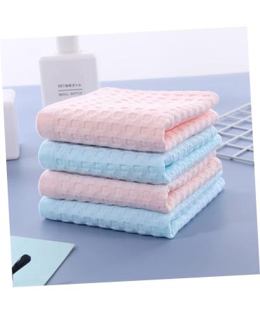 4pcs FRCOLOR Cotton Towel Set | Absorbent Makeup Remover & Facial Washcloths | Bathroom & Bath Supply Accessory | Baby Scarf | Blue - Buy Online on GoSupps.com