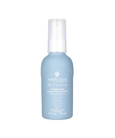 Hairitage Don t Wait Up Anti Dandruff Overnight Scalp Relief Scalp Mist - For Dry Itchy Scalp - Calms Irritated Scalp - Absorbs Quickly - Formulated with Aloe Vera + Peppermint 4 Fl Oz