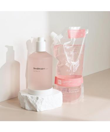 Soothing Castile Hand Wash | Rosewater & Pink Clay Liquid Soap | Eco-Friendly Refillable Glass Bottle | 16.9 FL oz & 33.8 FL oz - Buy Online on GoSupps.com