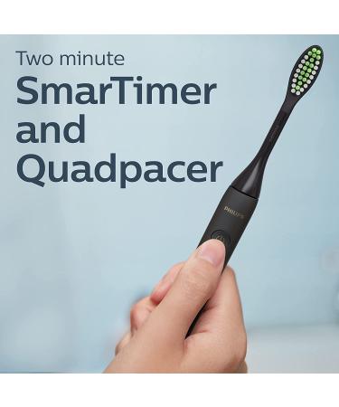 Philips One by Sonicare Rechargeable Toothbrush - Shadow Black HY1200/06 - Buy Online on GoSupps.com