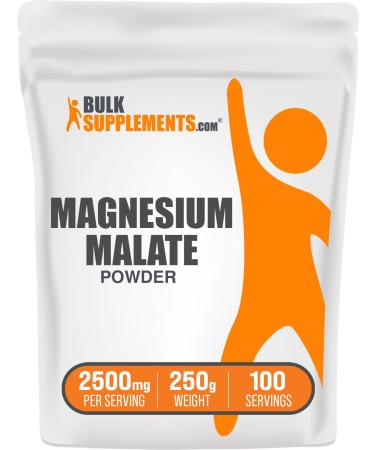 BulkSupplements.com Magnesium Malate Powder - Magnesium Supplement Pure Magnesium Malate Magnesium Malate 400mg - High Absorption Magnesium 2500mg (400mg Magnesium) per Serving 250g (8.8 oz) 8.80 Ounce (Pack of 1)