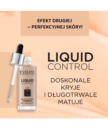 Eveline Cosmetics Liquid Control HD Mattifying Face Base 32 ml 011 Natural - Buy Online on GoSupps.com