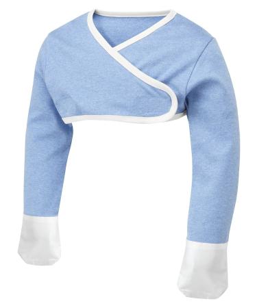 ScratchSleeves | Stay-on Scratch Mitts for Itchy Toddlers | Cross-over 12-18 Months (76-82cm wingspan) Blue