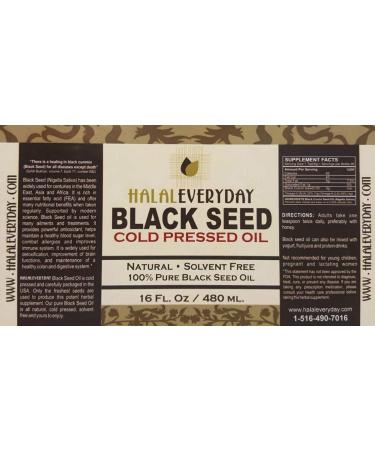 16 oz Pure Black Seed Oil - Cold Pressed Nigella Sativa - Non-GMO & Vegan - Buy Online on GoSupps.com