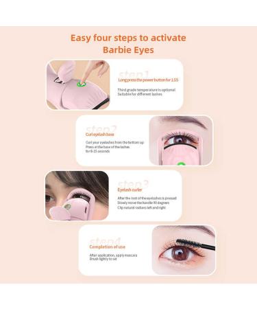 Heated Eyelash Curlers Electric Eyelash Curler with 3 Temperature Modes Intelligent Power-off 230mAh Rechargeable Battery One Charge for 60 Times Use (White) - Buy Online on GoSupps.com