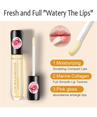 Peach Lip Plumper Set: Clear Lip Oil Gloss for Strong Moisturization, Long-Lasting and Nutritious Makeup - Waterproof Liquid Lipstick (1PC) - Buy Online on GoSupps.com