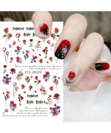 6 Sheets 3D Flower Nail Art Stickers - Self-Adhesive Spring Rose Decals for Acrylic Nails - Buy Online on GoSupps.com