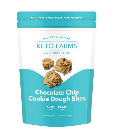 Keto Farms - Chocolate Chip Keto Cookie Dough Bites - Perfect Protein Snacks, Keto Low Carb Cookies, Vegan Protein Bars, Low Carb Keto Chocolate Snacks, Gluten Free Cookies, 5g Net Carbs