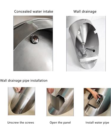 Universal Washout Urinal Bathroom Toilet Touchless Automatic Sensor Urinal Wall Mounted Sensor Toilet Flush Kit Stainless Steel Urinal Funnel Toilet Accessory for Home (A) - Buy Online on GoSupps.com