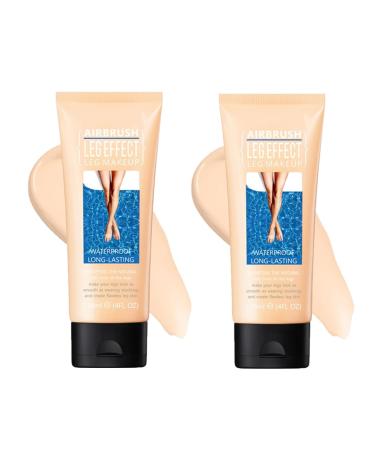 Airbrush Legs Foundation for Tanned Legs, Waterproof Legs Foundation, Leg Makeup, Foundation Covering Tattoo Scar for Body Makeup (2PCS #01, M)