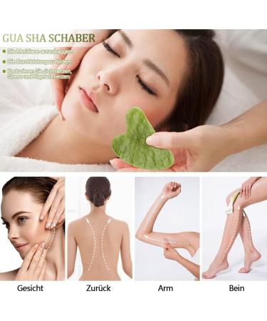 Chyaya Jade Roller & Gua Sha Massage Set - Natural Anti-Aging Facial Tools for Skin Care & Muscle Relaxation (3 Pieces) - Buy Online on GoSupps.com