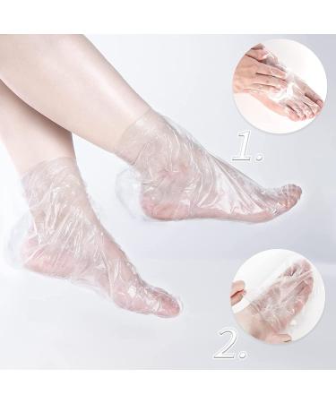 50pcs Clear Plastic Disposable Booties for Paraffin Wax Bath - Foot Pedicure Hot Spa Treatment - Buy Online on GoSupps.com