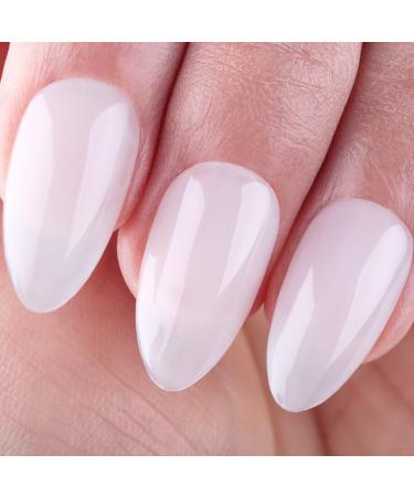 Ozzeal Jelly Gel Nail Polish 15ML Milky White Jelly Neutral Nude Gel Polish Translucent Sheer Spring Summer Nail Polish Gel Soak off UV LED Light for Nail Art DIY Manicure