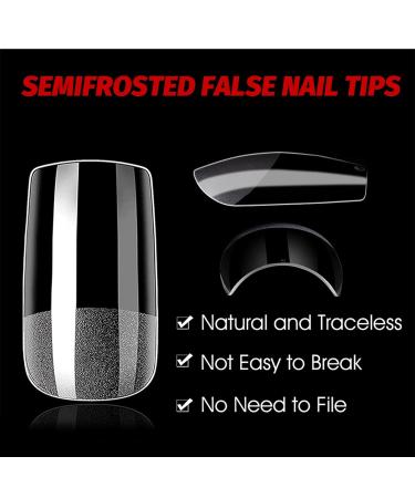 500PC Short Square Nail Tips Set - Full Cover Clear Acrylic Fingernails for Gel Nails - 12 Sizes for Nail Studios & DIY Nail Art - International Shipping Available - Buy Online on GoSupps.com